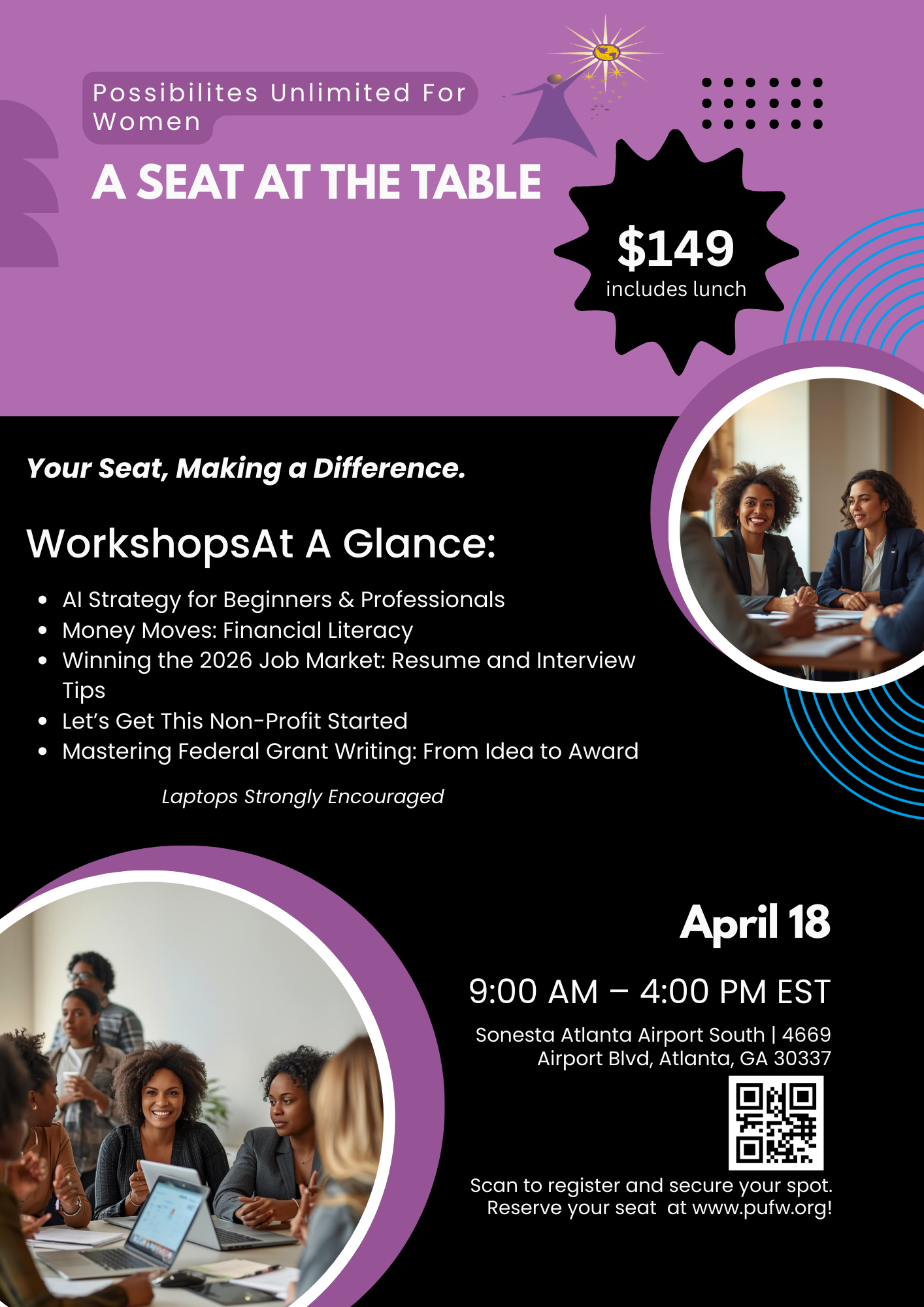 PUFW A Seat at the table Flyer 1 (1)